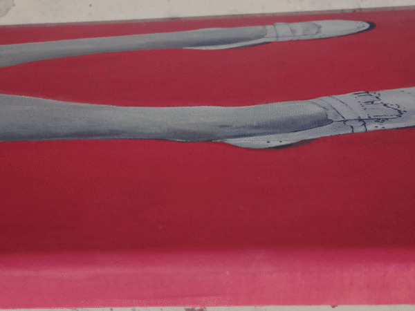 Obraz- Reklama, akryl, tempera, płótno Obraz- Reklama, akryl, tempera, płótno, w przekroju